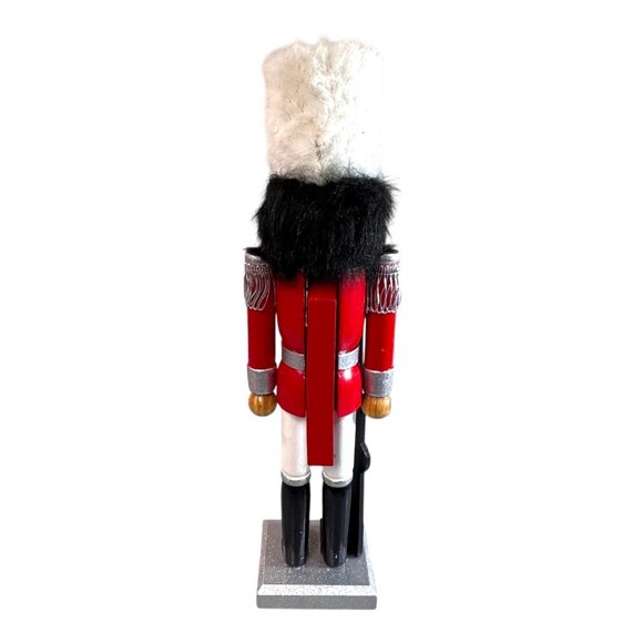 Traditional Wooden Red Nutcracker Toy Soldier Feather Plume Christmas Holiday - Picture 5 of 9